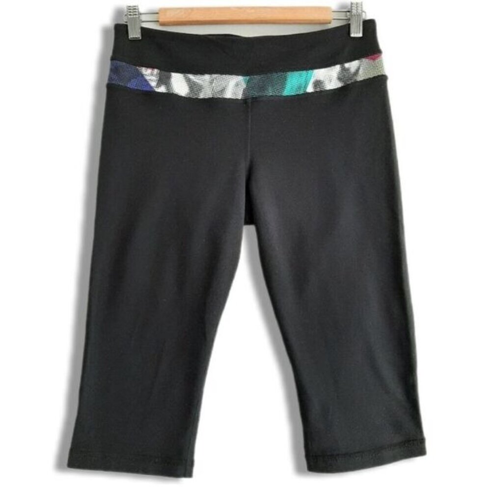 LULULEMON Athletic Crop Capri Leggings Black Sz 8 Flawed
